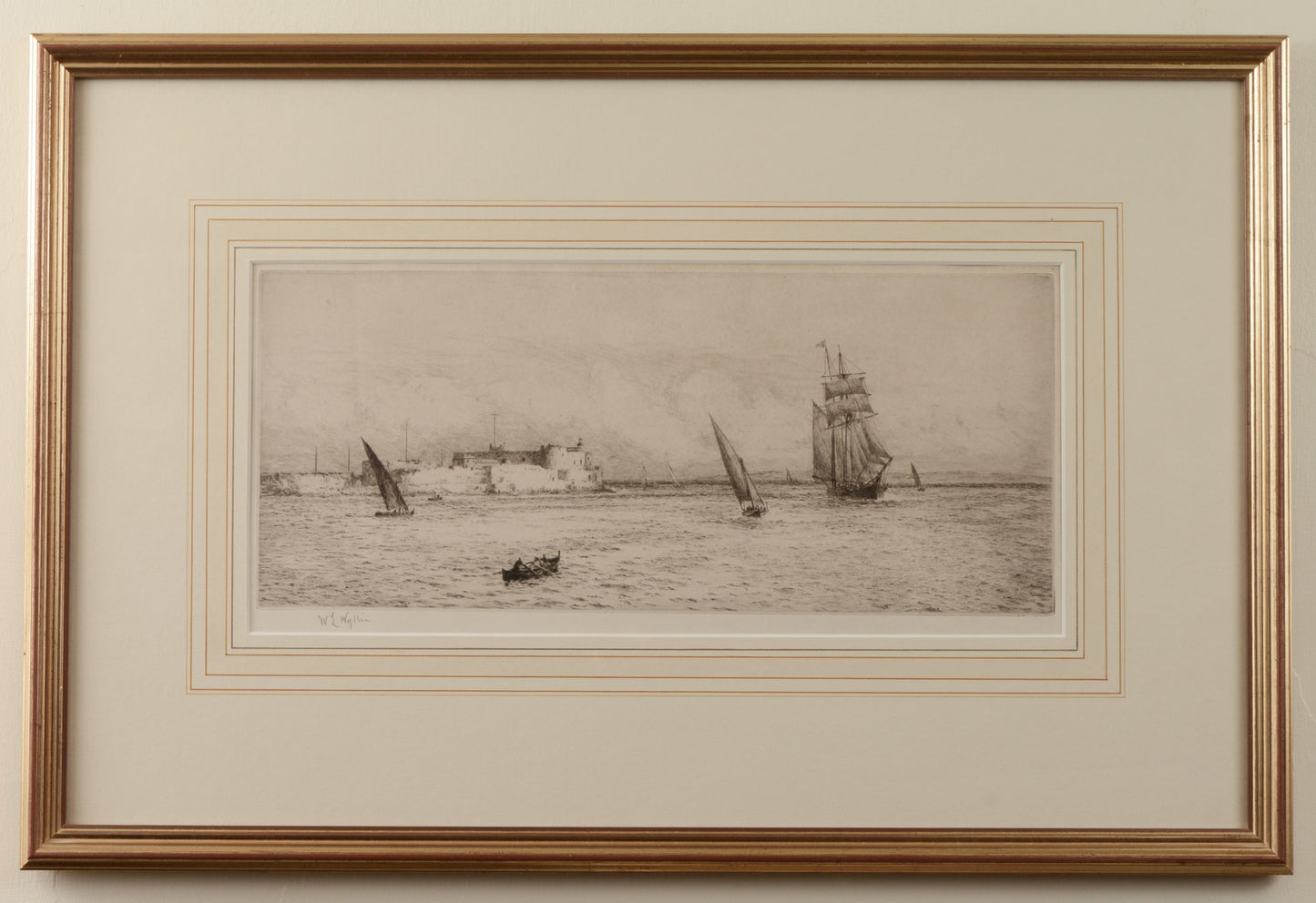 Valetta, Malta - signed etching by W.L. Wyllie