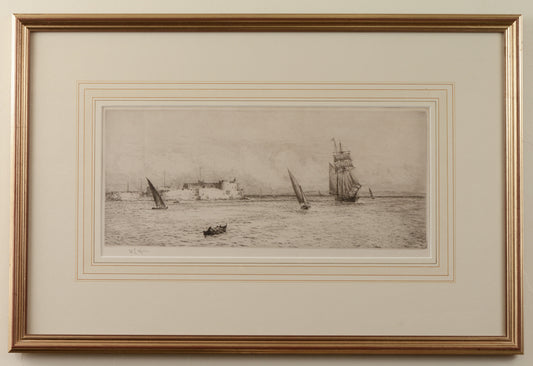 Valetta, Malta - signed etching by W.L. Wyllie