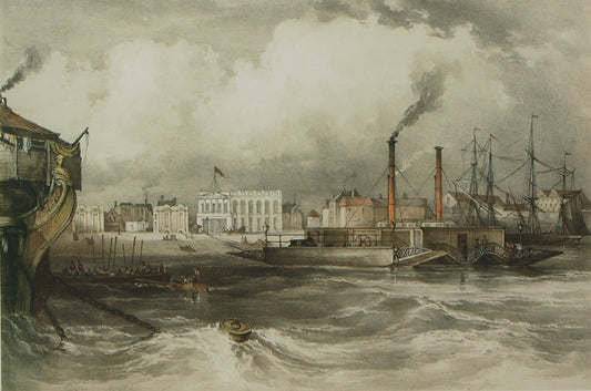 The Floating Bridge off Gosport, c.1840