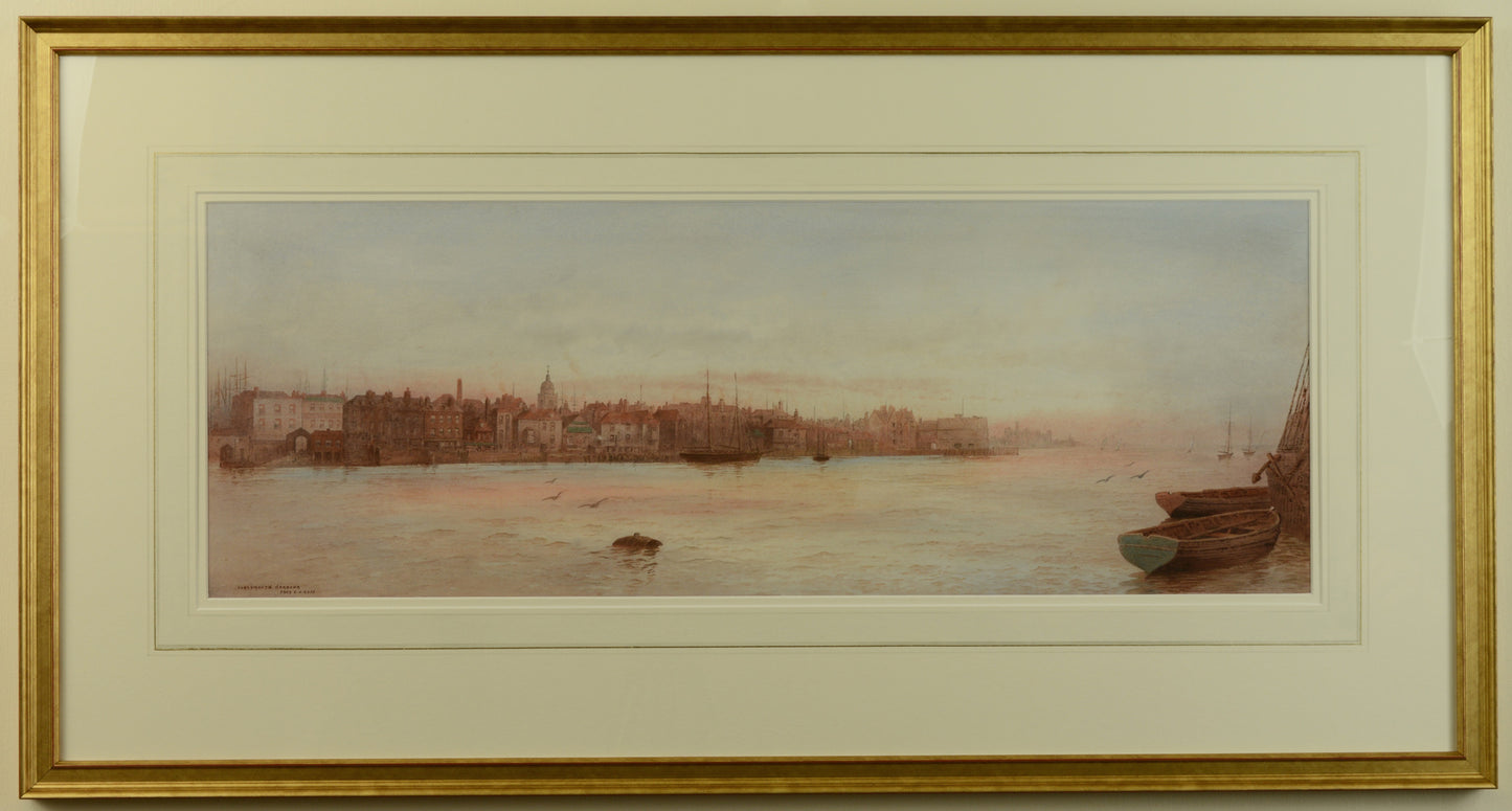 Portsmouth Harbour - watercolour by Frederick E.J. Goff
