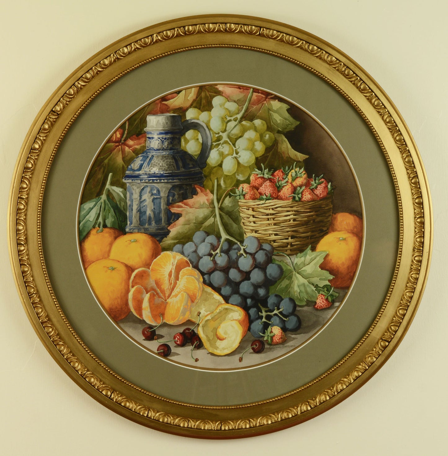 Still life of fruit and a flagon by Giovanni Barbaro