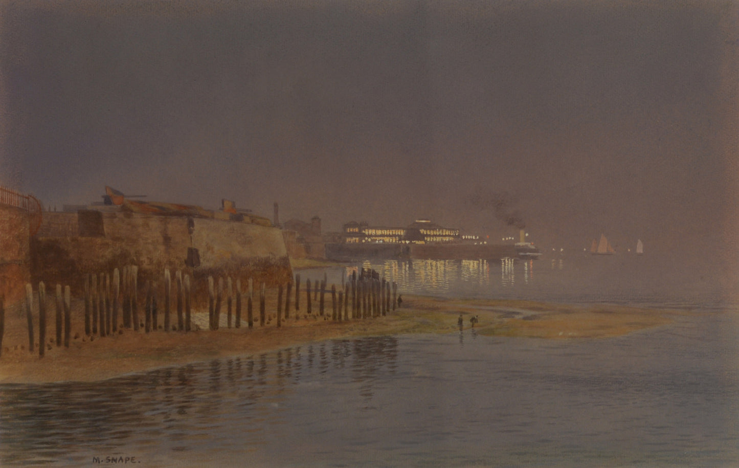 Watercolour of Clarence Pier, Portsmouth by Martin Snape
