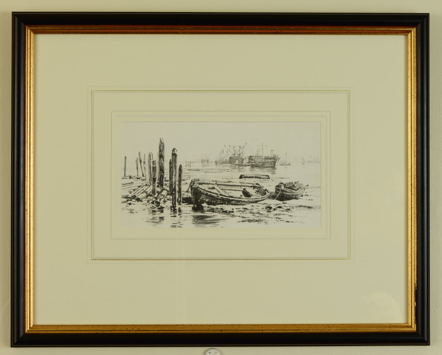 Lithograph of Coldharbour, Gosport by Martin Snape