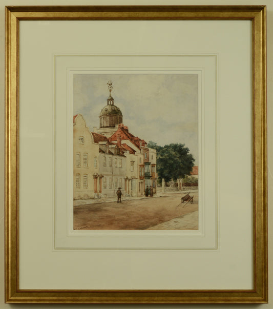 St Thomas's Street, Old Portsmouth - Watercolour by W.R. Graham